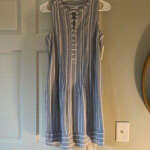 Universal Thread Blue and White Striped Midi Dress with pockets!